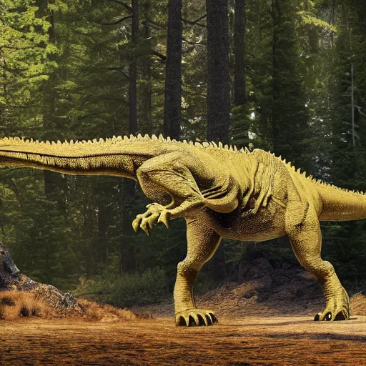 Image similar to a t rex in an canadian forest, 4 k high - resolution photograph, ultra detail, hd photo