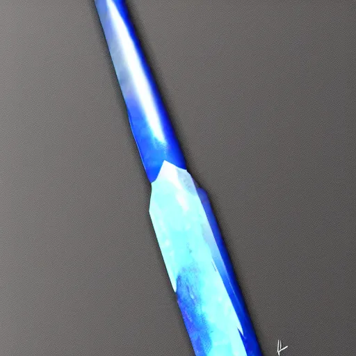 Image similar to arabian saber, object, close - up, blue edge, curved blade, obsidian metal, artstation, intricate