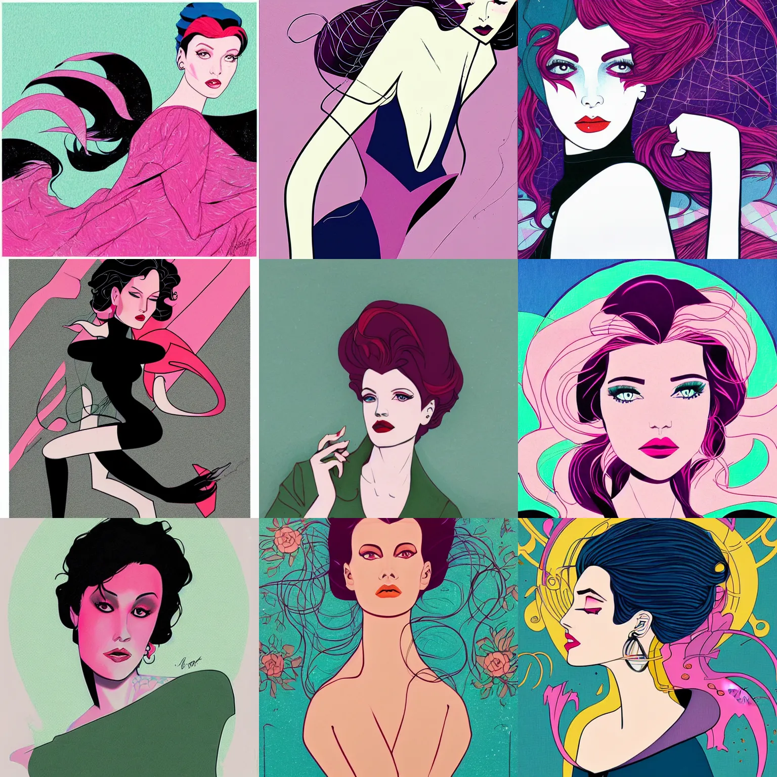 Prompt: artwork by loish, patrick nagel