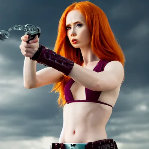 Prompt: photo of karen gillan as mara jade, action pose, 8 k