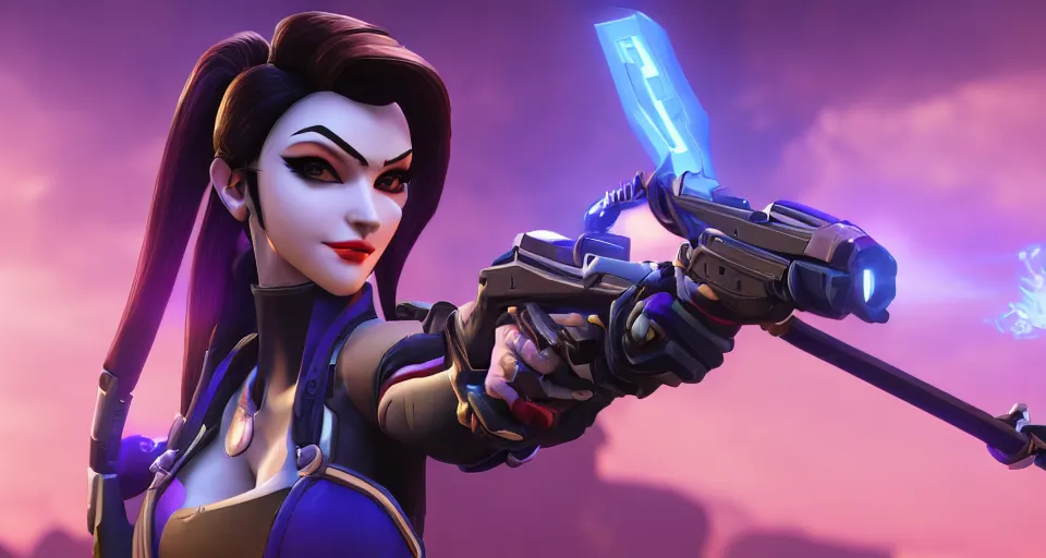 Image similar to widowmaker, overwatch, 4 k, screenshot, high detailed