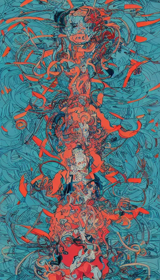 Image similar to rage, by james jean,