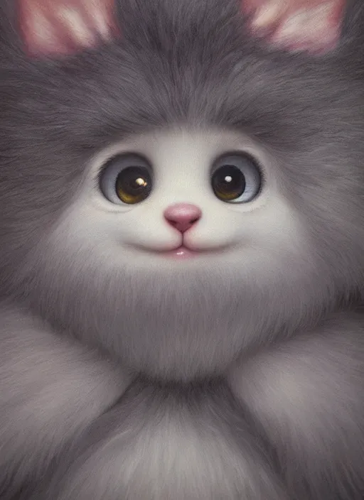 Prompt: highly detailed closeup portrait of cute fluffy animals, unreal engine, nicoletta ceccoli, mark ryden, earl norem, lostfish, global illumination, god rays, detailed and intricate environment