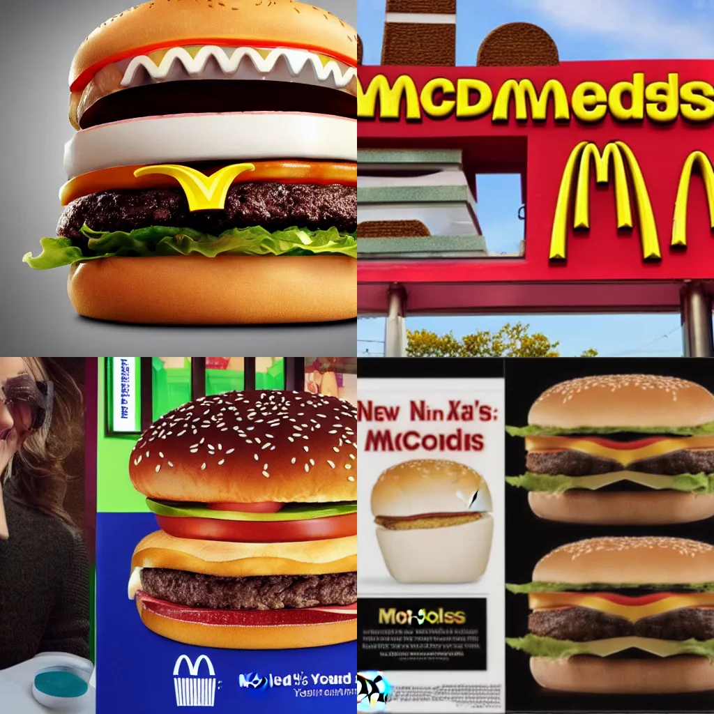 Prompt: new ad for mcdonalds teeth burger