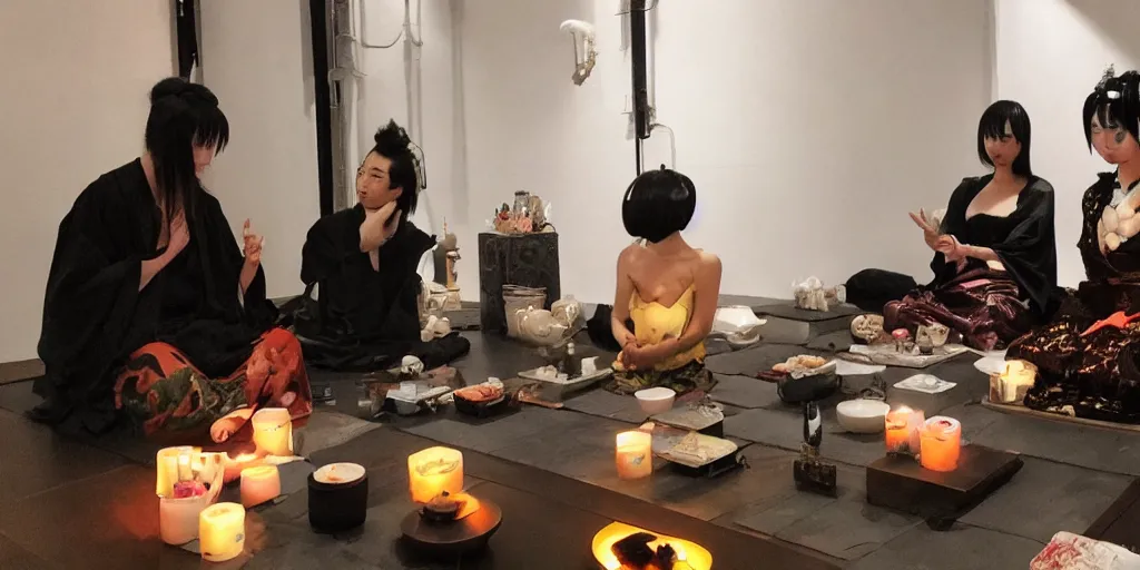 Image similar to cyberpunk tea ceremony