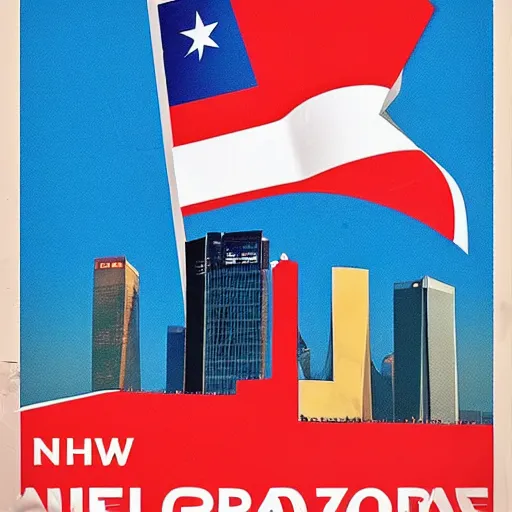 Prompt: A Singaporean propaganda poster designed by El Lissitkzky