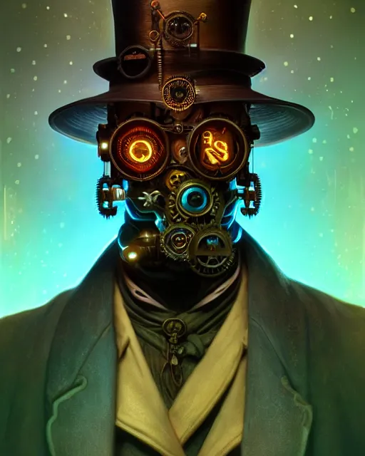 Black Steampunk man as a cop - AI Generated Artwork - NightCafe
