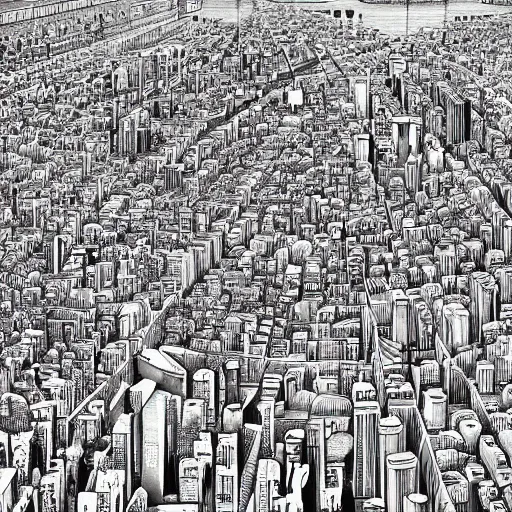 Image similar to a hyper-detailed digital masterpiece of Tokyo by kentaro miura