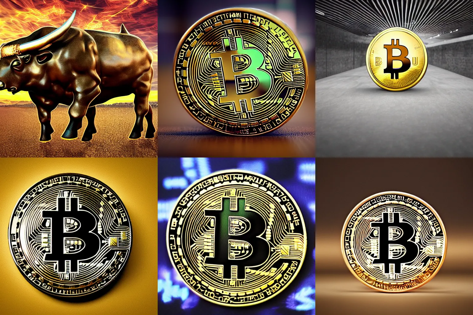 Prompt: bitcoin bull, photorealistic