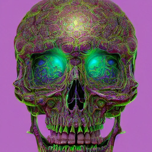 Image similar to portrait_of_a_melting_skull._intricate_abstract._psychedelic_liquod_embossed_intricate_artwork._by_Tooth_Wu_wlop_beeple_dan_mumford._octane_render_trending_on_artstat