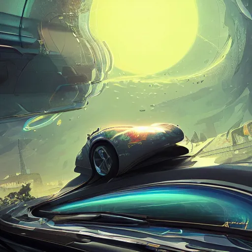 Image similar to solarpunk hovercar, clean energy, green technology, batoidea shape, sunny day, futurism, intricate, engines, glow, highly detailed, peaceful, utopia, digital painting, artstation, concept art, smooth, sharp focus, epic landscape, art by akihiko yoshida and tim mcburnie and anato finnstark