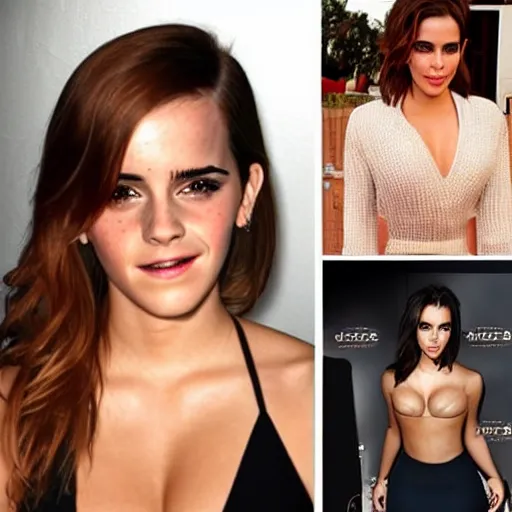 Image similar to emma watson mixed with kim kardashian