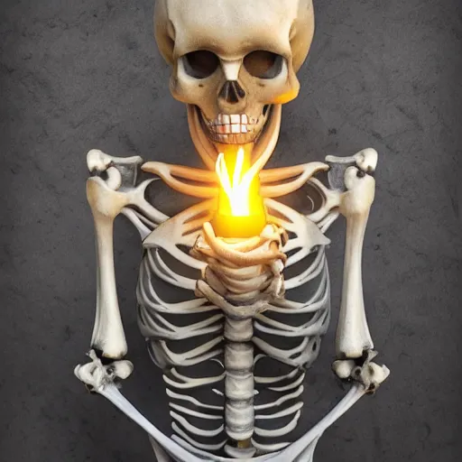 Prompt: a skeleton holding a latern in cave, hyper detailed, high quality, 8k, fantasy