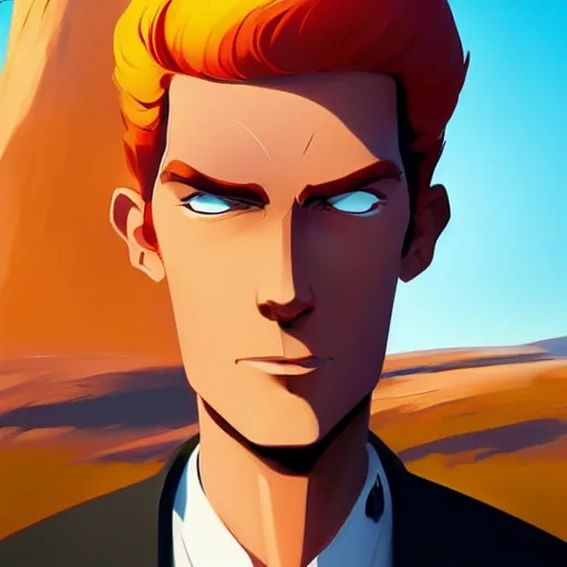 Image similar to face icon stylized minimalist the new adventures of johnny quest, loftis, cory behance hd by jesper ejsing, by rhads, makoto shinkai and lois van baarle, ilya kuvshinov, rossdraws global illumination