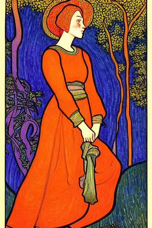 Image similar to women painting by bilibin