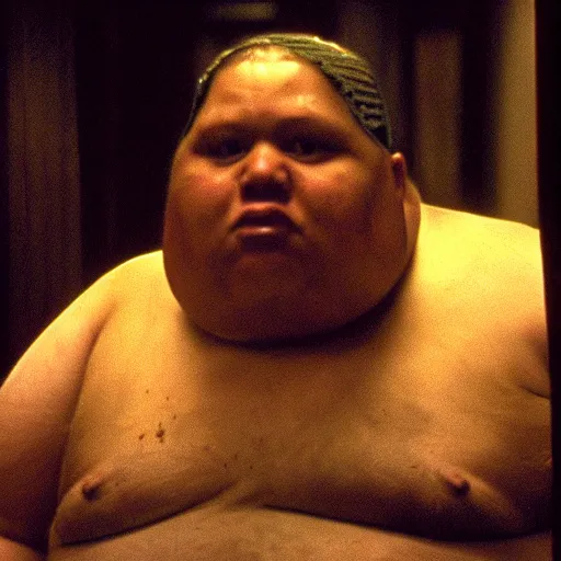 Image similar to a morbidly obese person in 8 mile ( 2 0 0 2 ), cinematic, dramatic, movie,