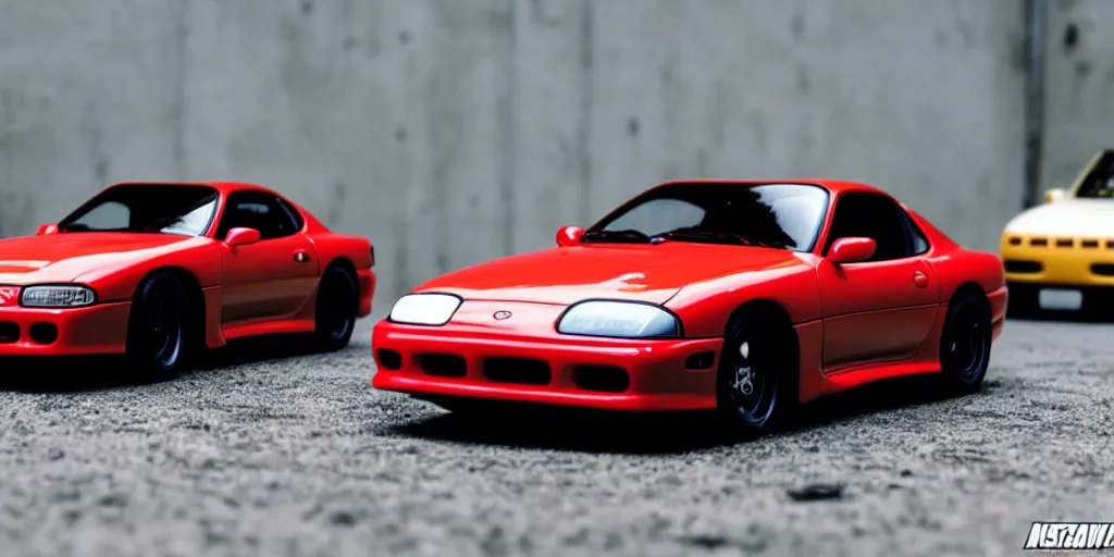 Image similar to 1994, 1995, 1997,1998, Toyota Supra, The Fast and the Furious, Hot Wheels, cinematic, 8k, depth of field, bokeh.