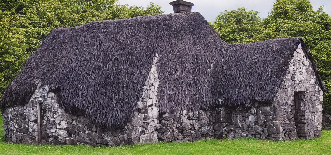 Image similar to scottish blackhouse made of pentelic marble. sold by sotheby's for 9 million dollars. fujinon premista 1 9 - 4 5 mm t 2. 9. portra 8 0 0.