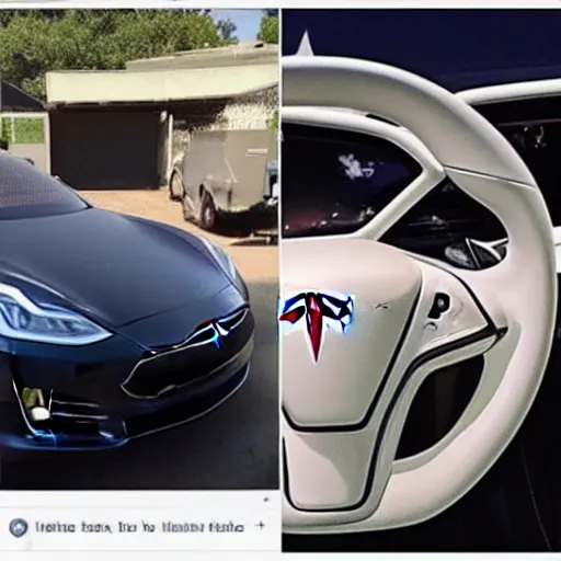 Image similar to “Elon musk the discord moderator who is so white from no sunlight. Eyes red from looking at the screen for too long. Sitting in his Tesla using the car screen as a computer.”