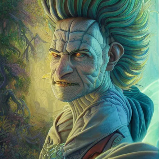 Image similar to lucky labyrinth mohawk scales generator portrait by gaston bussierre and charles vess and james jean and erik jones and rhads, inspired by rick and morty, epic, funny, huge scale, beautiful fine face features, intricate high details, sharp, ultradetailed