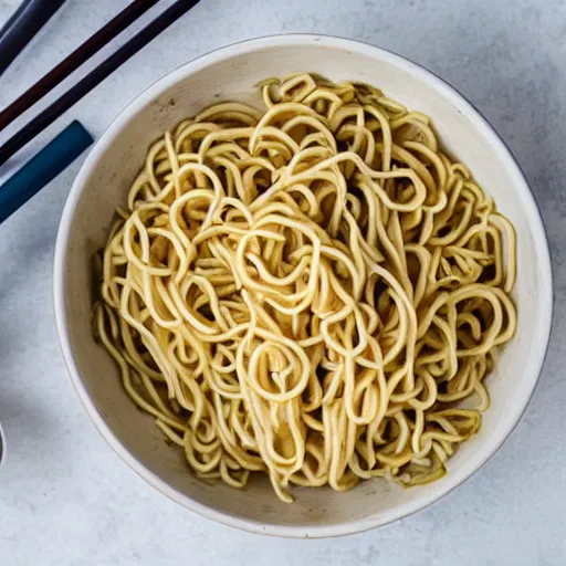 Image similar to noodles in styrofoam bowl,