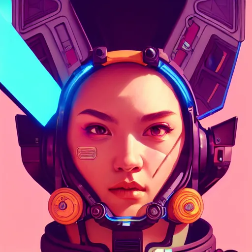 Prompt: high quality high detail portrait of a overwatch diesel punk character in an alien world, tristan eaton, victo ngai, artgerm, rhads, ross draws, hyperrealism, intricate detailed, alphonse mucha, 8 k, sci - fi, pastel colors, artstation,