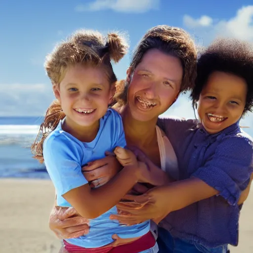 Image similar to portrait of a happy family on a beach