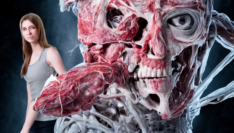 Image similar to big budget horror movie the body worlds android