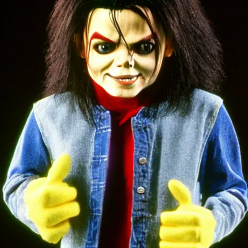 Image similar to Michael Jackson as Chucky