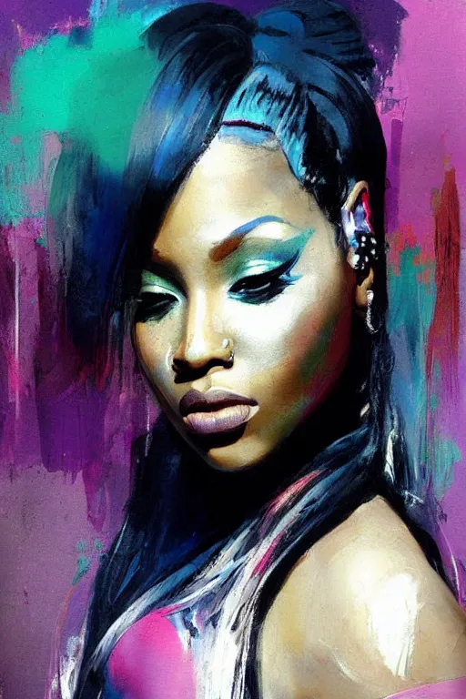 Prompt: a beautiful painting of niki minaj by jeremy mann