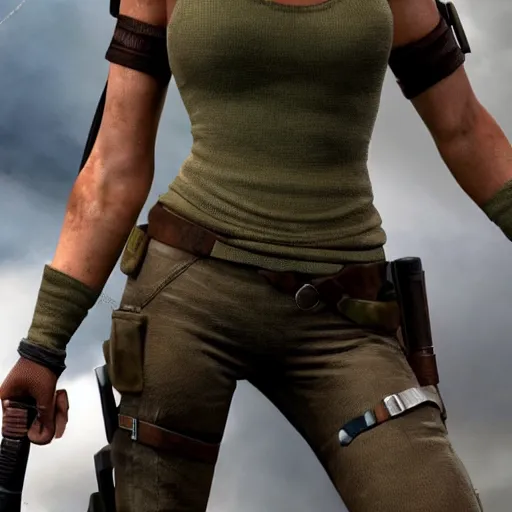 Prompt: Lara Croft in jumper suit