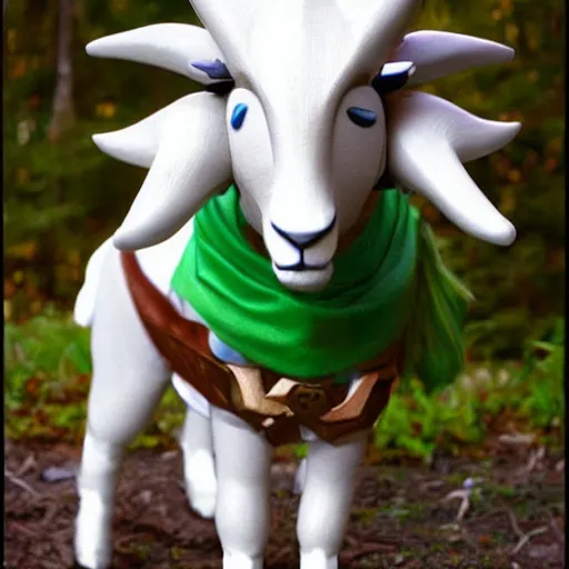 Prompt: a ram dressed up as link, realistic.