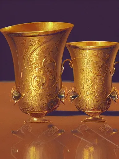 Image similar to a trio rejoicing, cheers with golden cups. intricate, elegant, highly detailed, digital painting, artstation, concept art, sharp focus, illustration, by justin gerard and artgerm, 8 k