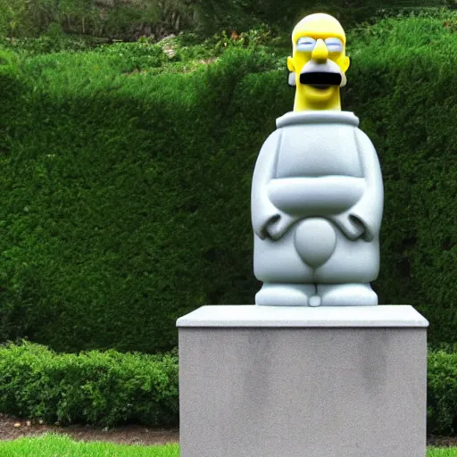 Image similar to stone statue of homer simpson