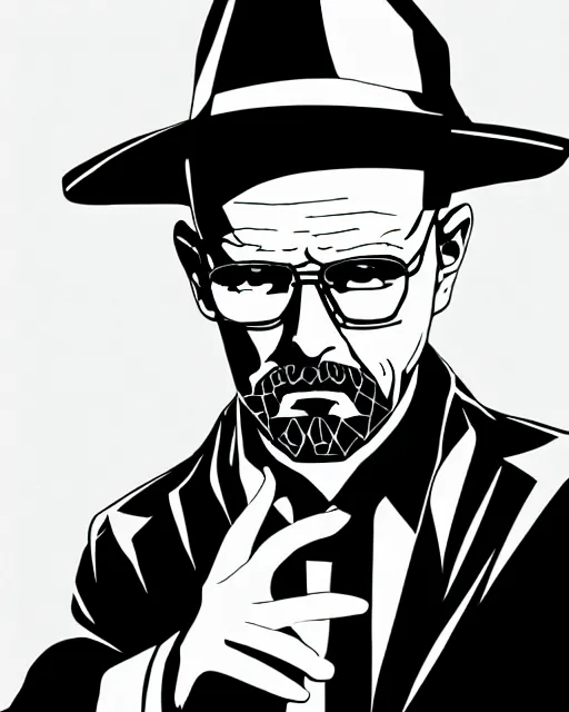 Image similar to Heisenberg, in the style of Persona 5, Persona 5, Persona 5 artwork