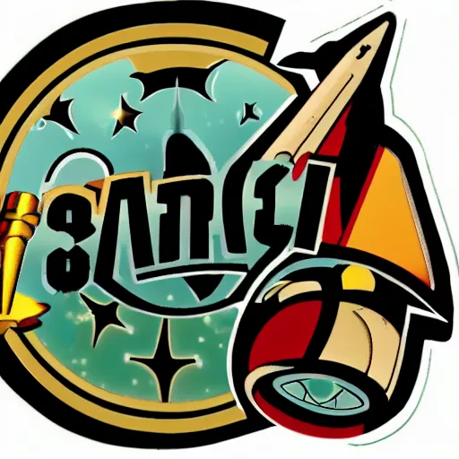 Image similar to a fantasy space program logo