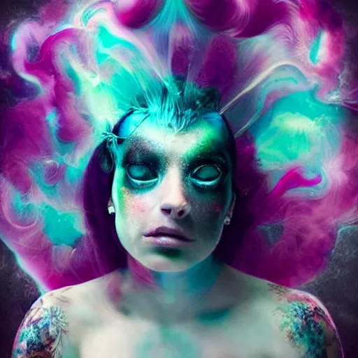 Prompt: a powerful psychic guy emitting psychic powers, by alberto seveso, by natalie shau, by mark ryden, by amanda sage, aesthetic!!,