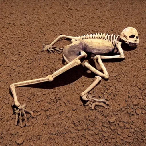 Image similar to a chameleon skeleton on mars