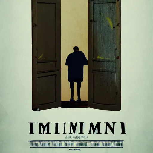 Image similar to poster for a short liminal film called'liminal'about four male roommates that find a tiny hidden door. movie poster, advertisement, renaissance painting, sharp, high detail, trending on artstation, cinematic