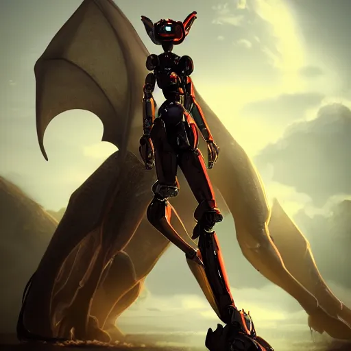 Prompt: cinematic shot of a large beautiful anthro female robotic dragon standing in an elegant pose, high quality HD digital art, artstation, deviantart, furaffinity