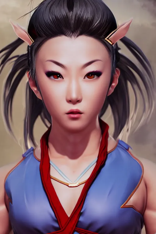 Prompt: Chun-Lil from Street Fighter , pretty face, ultra detailed, digital art, 8k ,character ,realistic, portrait, hyperrealistic