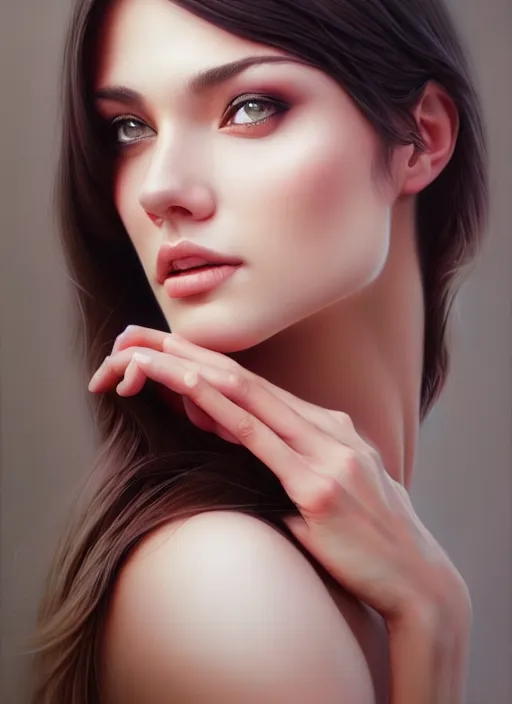 Image similar to photo of a gorgeous young woman in the style of stefan kostic, realistic, sharp focus, 8k high definition, insanely detailed, intricate, elegant, art by stanley lau and artgerm