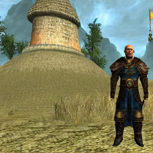 Image similar to Alexander Lukashenko in Balmora in Elder Scrolls III: Morrowind, 2002 Morrowind graphics