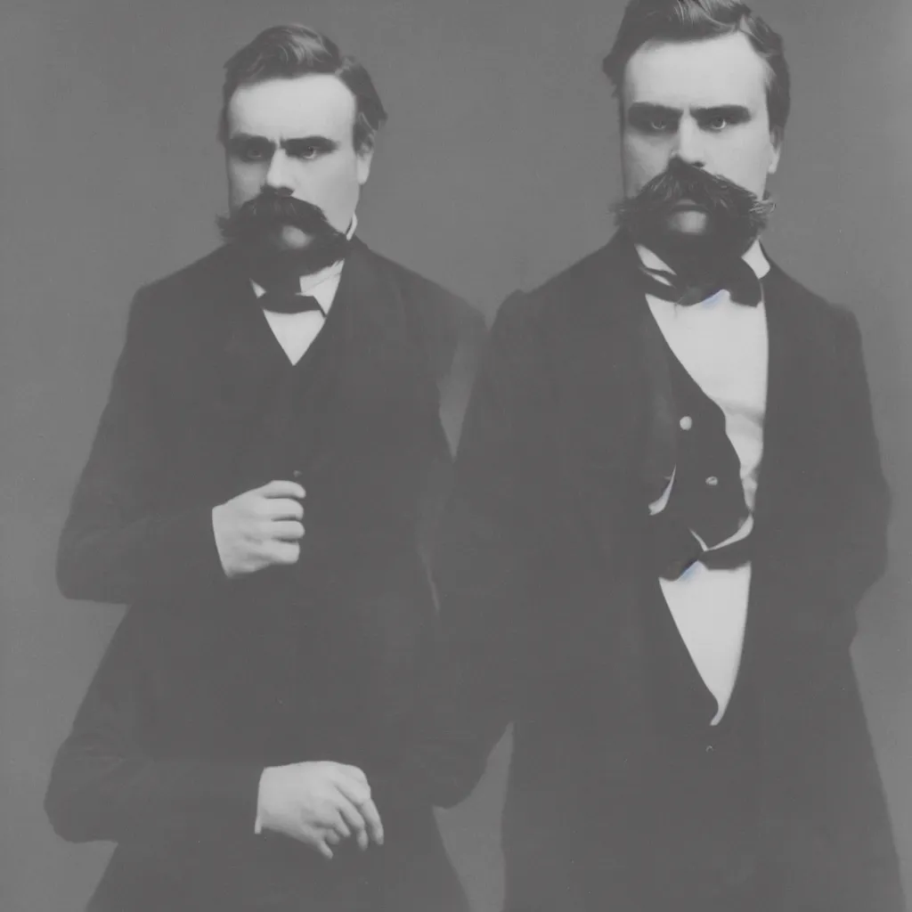 Prompt: real portrait photograph of friedrich nietzche, studio photography for linkedin profile