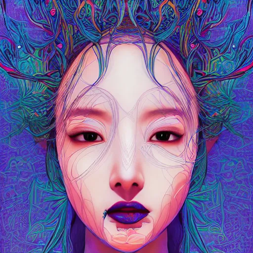 Prompt: the head of an incredibly beautiful and elegant korean woman partially made of carrots and blueberries looking up, an ultrafine detailed illustration by james jean, final fantasy, intricate linework, bright colors, behance contest winner, vanitas, angular, altermodern, unreal engine 5 highly rendered, global illumination, radiant light, detailed and intricate environment