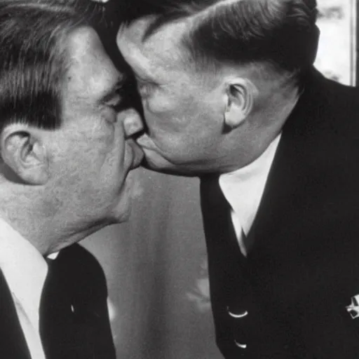 Image similar to still of donald trump kissing adolf hitler