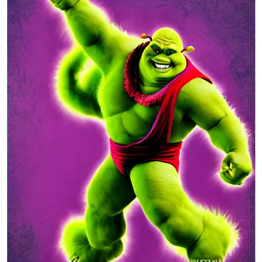 Image similar to Super Saiyan Shrek, hyper-detailed