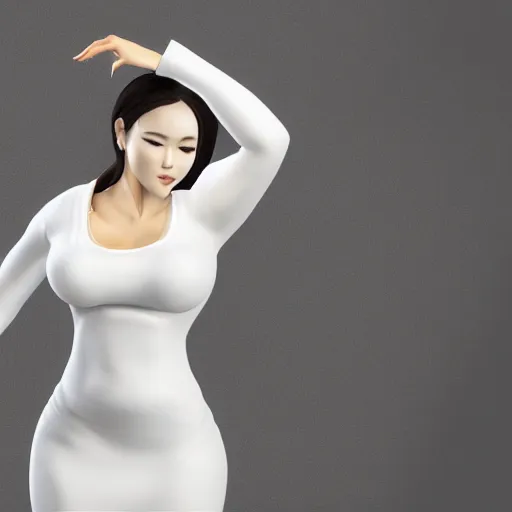 Image similar to muscular oiled woman wearing white ao dai back, fat, ultra realistic, concept art, intricate details, highly detailed, photorealistic, octane render, 8 k, unreal engine.