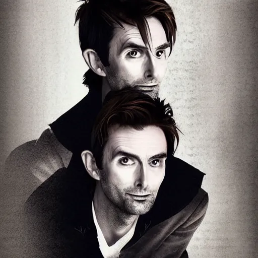 Prompt: a beautiful sublime romantic picture of a cute david tennant, digital art