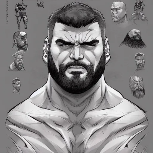 Prompt: full picture of large, stocky bearded, shirtless man, sci fi, shadowrun, by artgerm, josan gonzales, artstation, concept art, sharp focus, graphic novel